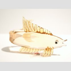 Fisk - Glas Fisk med Buet Hale - 9cm