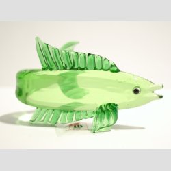 Fisk - Glas Fisk med Buet Hale - 9cm