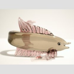 Fisk - Glas Fisk med Buet Hale - 9cm