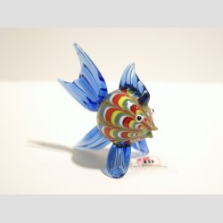 Kuglefisk - Glas Fisk - Runde Med Striber - 5cm