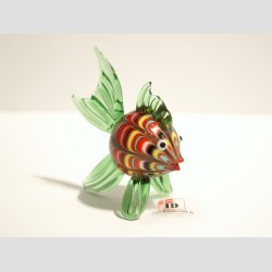 Kuglefisk - Glas Fisk - Runde Med Striber - 5cm