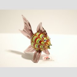 Kuglefisk - Glas Fisk - Runde Med Striber - 5cm