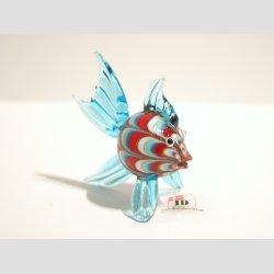 Kuglefisk - Glas Fisk - Runde Med Striber - 5cm