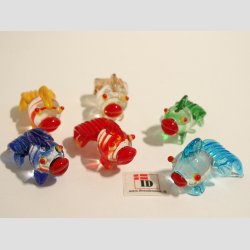 Glas Fisk - Rund - Lange Haler - Mini - 3cm