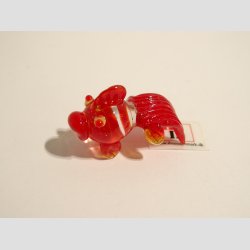 Glas Fisk - Rund - Lange Haler - Mini - 3cm