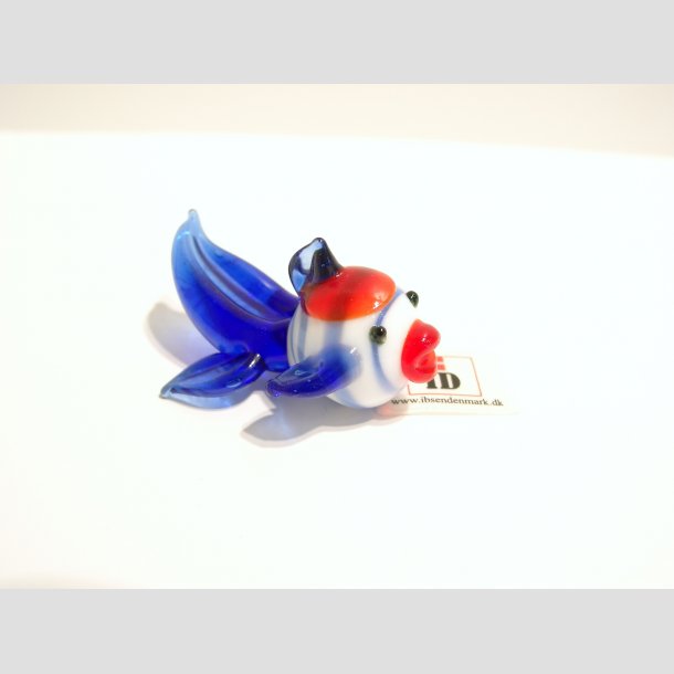 Glas Figur - Fisk - 4cm Bl&aring;