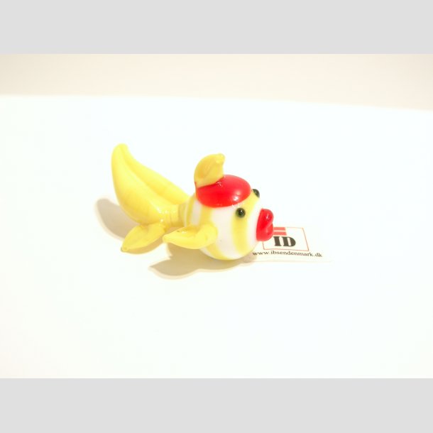 Glas Figur - Fisk - 4cm Gul
