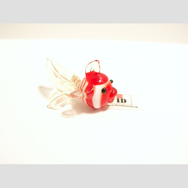 Glas Figur - Fisk - 4cm Lysebrun