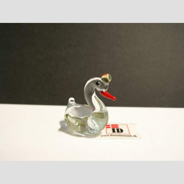 Svane - Glas Svane - Mini - 3cm Gr&aring;