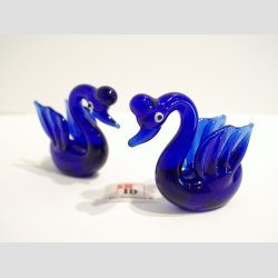 Glas Svane - Kobolt/Bl - 4cm