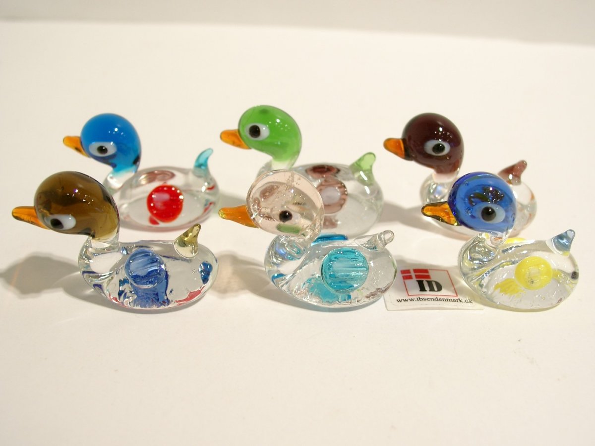 Glass Duck - Mini - 3cm - Mini Glass Figurines - Mini Birds and