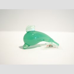 Delfiner - Mini Glas Delfin - Jadegrn - 5cm