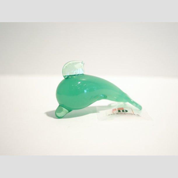 Delfiner - Mini Glas Delfin - Jadegrn - 5cm Jadegr&oslash;n
