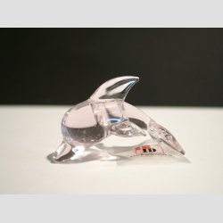 Glas Figurer - Glas Mini Delfin - Lyserd - 5cm