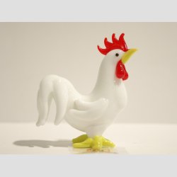 Glasfigurer - Glas Hane - Klare Glas Farver - H6-7cm