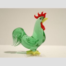 Glasfigurer - Glas Hane - Klare Glas Farver - H6-7cm