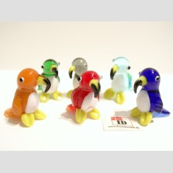 Papegjer - Glas Mini Papegjer - 3cm