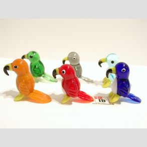 Papegjer - Glas Mini Papegjer - 3cm