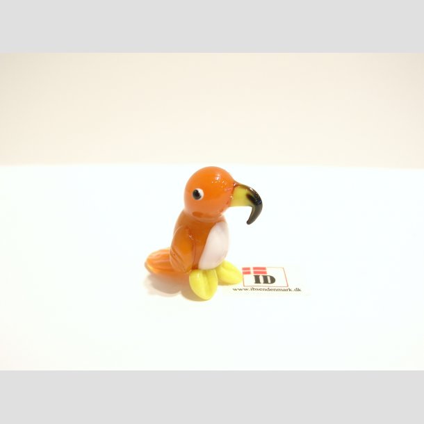 Papegjer - Glas Mini Papegjer - 3cm Orange