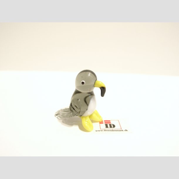 Papegjer - Glas Mini Papegjer - 3cm Gr&aring;