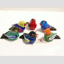 Glas Fugle - Glasfigurer Mini 6 Farver - 4cm