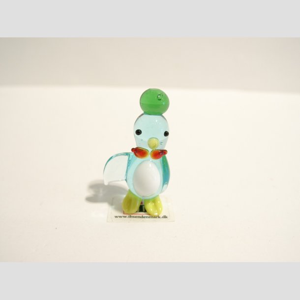 Glasfigurer - Glas Pingvin - Mini - 4cm Gr&oslash;n