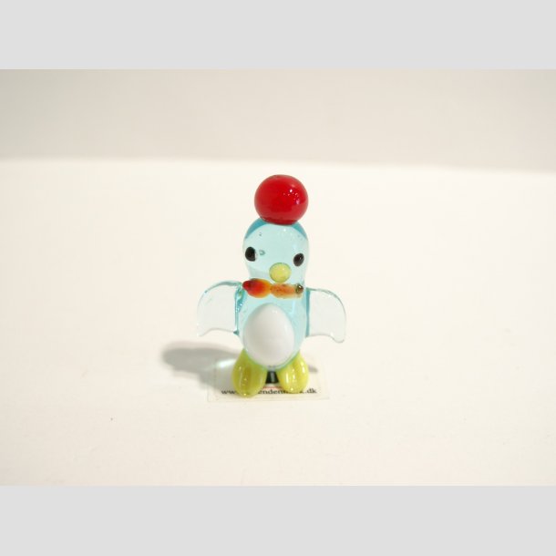 Glasfigurer - Glas Pingvin - Mini - 4cm R&oslash;d