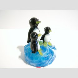 Pingviner - Glas Pingviner P Isflage - 3 Sort/Hvid - 7cm