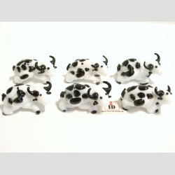 Glas Tyr - Sort/Hvid - Mini - 4cm