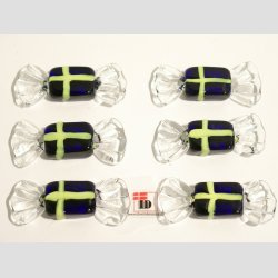 Glas Karameler - Bl/Gul - Svensk Flag Farver - 5cm