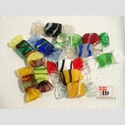 Glas Mini Bolsjer - Karameller - Striber - 3cm