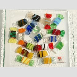 Glas Mini Bolsjer - Karameller - Striber - 3cm