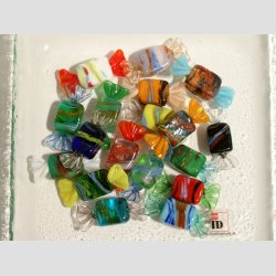 Glas Mini Bolsjer - Karameller - M�nster - 3cm