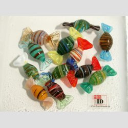 Glas Mini Bolsjer - Oval - Mnster - 3cm