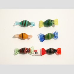 Glas Mini Bolsjer - Oval - Mnster - 3cm