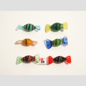 Glas Mini Bolsjer - Oval - Mnster - 3cm