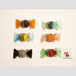 Glas Mini Bolsjer - Rund/Mnster - 3cm