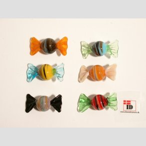 Glas Mini Bolsjer - Rund/Mnster - 3cm