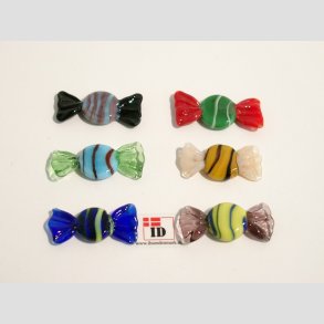 Glas Mini Bolsjer - Runde - Flad - 3cm