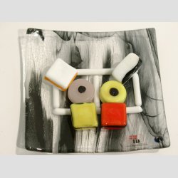 Glas Konfekt Bolsjer - Gul/Orange -1 Pakke med 6 stk Asst. - 2cm