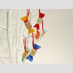 Glas Bolsjer - Aflang/Rund Med Snor - 1 Pakke Med 6 stk Asst. - 5cm