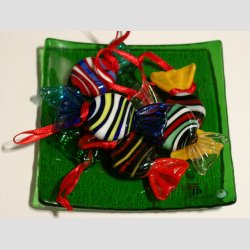 Glas Bolsjer - Rund/Flad Med Snor - 1 Pakke Med 6 stk Asst. - 5cm