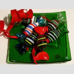 Glas Bolsjer - Ovale Med Snor - 1 Pakke Med 6 stk Asst. - 5cm