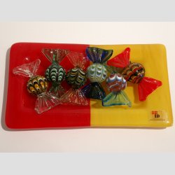 Glas Bolsjer - 6 stk Runde/Mnster - Asst. - 5cm