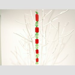 Julepynt - Glas Uro - Bolsjer Karameller - St med 5 Stk Rd/Grnne - 30cm