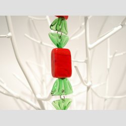 Julepynt - Glas Uro - Bolsjer Karameller - St med 5 Stk Rd/Grnne - 30cm