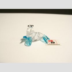 Glas Figur - Hvalros - Striber/Skg - 3,5cm