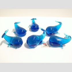 Hval - Lysebl Glas - L 5cm