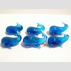 Hval - Lysebl Glas - L 5cm