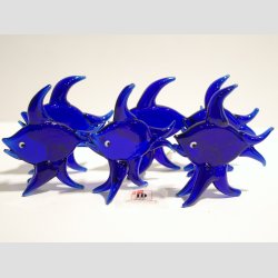 Fiske Figurer - Bl Glas Fisk - 5cm